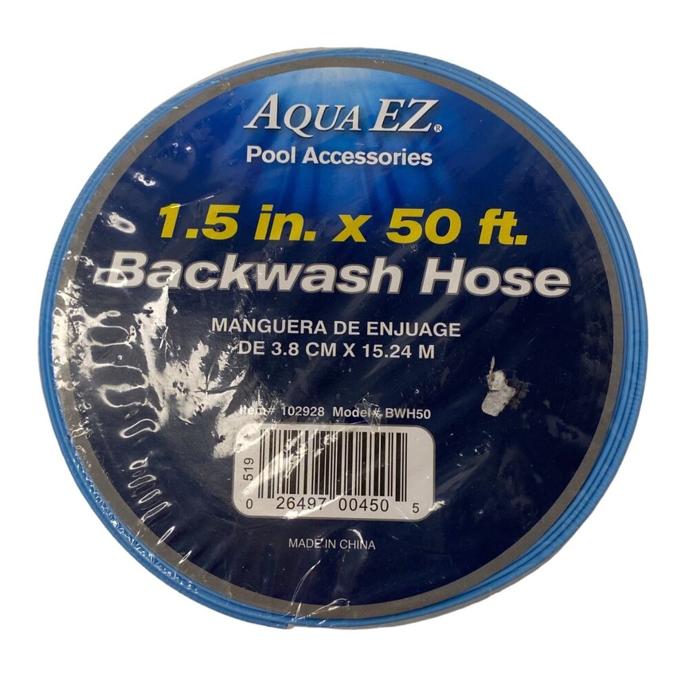 Aqua EZ backwash hose 1.5 in x 50 ft Item#102928 Model#BWH50 pool‎